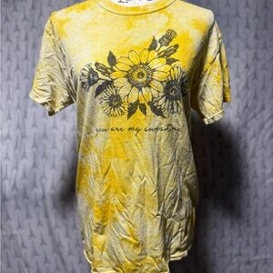 Yellow Graphic Cotton T-Shirt
